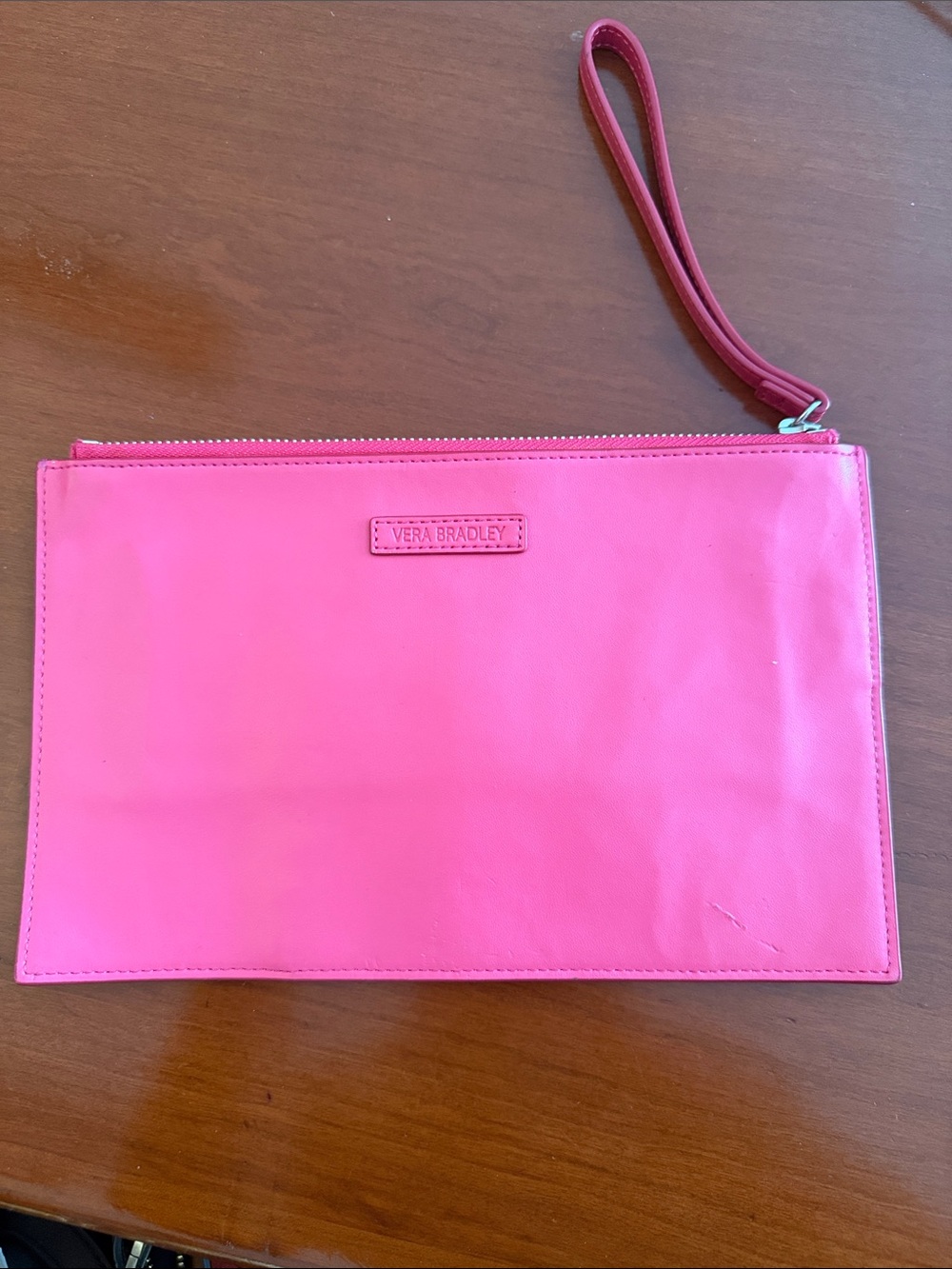 Vera Bradley Bright Pink Leather Wristlet Clutch